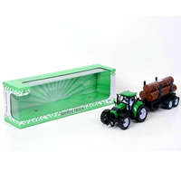 MagicToys Farm traktor pótkocsival és rönkfával