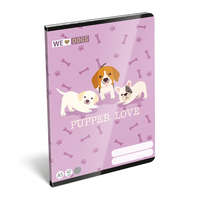 Lizzy Card Füzet tűzött A5, 40 lapos, vonalas - Pupper Love