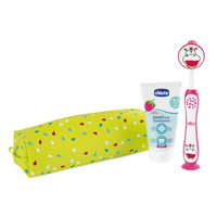 CHICCO Fogkefe és fogkrém szett tokban - Hippo, 3év+