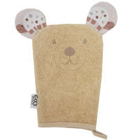 EKO Pamut frottír törölköző Bear Beige fülekkel 20x15 cm