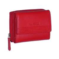 LA SCALA Kis méretű piros színű női bőr pénztárca nyomott fedéllel La Scala