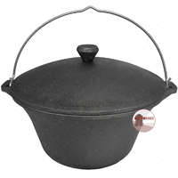 Kályhaház Magyar Öntöttvas Bogrács Szett Fedővel 7,2 literes