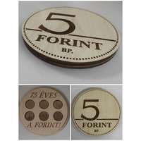 Saját 5 Ft-os érme tároló doboz, 75 éves a Magyar Forint gyűjtő doboz (érmék nélkül)