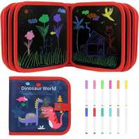 King Toys Hordozható és újrafelhasználható rajzfüzet készlet, 12 vízbázisú filc