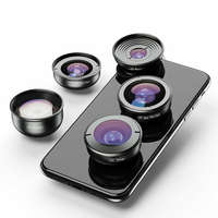 APEXEL Apexel 5 in 1 HQ 4K Macro/ Wide-Angle/ Telefotó/ Fisheye objektív kit - Mobil, Smartphone 5 az 1-ben lencse