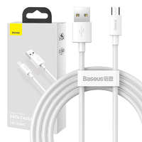 BASEUS Baseus Simple Wisdom Micro-USB - USB kábel, 2.1A, 1.5m (fehér) 2db.