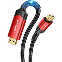 JSAUX JSAUX 2K Mini DisplayPort-HDMI Átalakító-Kábel Adapter (1080p@60Hz) [Piros, 1m]