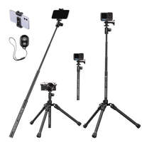 K&amp;F Concept K&F Concept E224A3+BH-18 Akciókamera & Okostelefon Selfie bot / Monopod / Tripod - Bluetooth Távirányítós Szelfi Stick (170cm) -Fekete