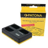 PATONA PATONA USB Tripla töltő Canon LP-E6 EOS 5D 60D 60D 60Da 6D 7D EOS70D EOS-70D LP-E6 Mark II USB C típusú kábellel együtt