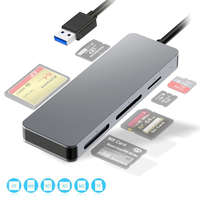 ROCKETEK 5 in 1 USB 3.0 SD MicroSD CF TF kártyaolvasó és író adapter