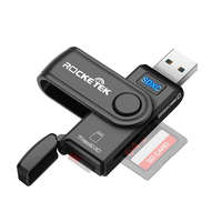 ROCKETEK USB 3.0 SD MicroSD TF kártyaolvasó és író adapter - CR5