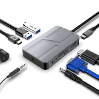 ROCKETEK 7in1 2x USB-C (Type C), 2x USB-A, HDMI, VGA -HUB Dokkoló Állomás