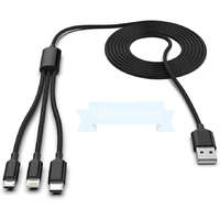 ROCKETEK Rocketek 3in1 USB-A- Micro-USB/ USB-C (Type-C)/ Apple Lightning Adapter, 3A Átalakító-kábel (2m) [HDK018]