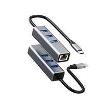 ROCKETEK 3 in 1 3xUSB 3.0 & 1000Mbps Ethernet Lan dokkoló - USB-C & Ethernet HUB Állomás