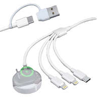 ROCKETEK Rocketek 6in1 USB-A/ USB-C- Micro-USB/ USB-C (Type-C)/ 2x Apple Lightning/ Vezetéknélküli Töltő Adapter, 3A Átalakító-kábel (2m) [ZJK04]