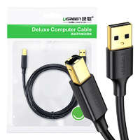 UGREEN UGREEN US135 USB 2.0 AB nyomtatókábel, aranyozott, 3 m (fekete)