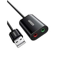 UGREEN UGREEN USB-2x Jack 3.5 TRS Audió Átalakító - Mikrofon Adapter [US205]