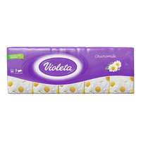 Violetta Violeta papírzsebkendő 3 rétegű kamilla - 10x10db