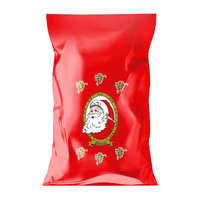 Mikulás zacskó mikulás fej mintával 200*350*0,02.MM - 100db/cs