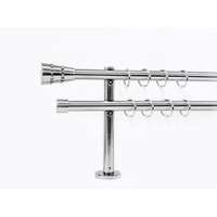 19 mm Ø Monaco karnis szett, 2 soros, inox, block tartóval (120 cm)