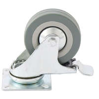 SIBRTEH SIBRTEH 100x10,2x32mm 65kg fékezhető platform kerék forgatható, fém agy, csapágyazott