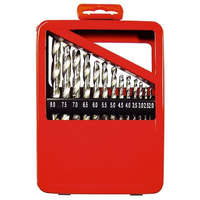 MTX MTX 19db HSS fémfúró készlet 1–10 mm hengeres szárú fém kazettában