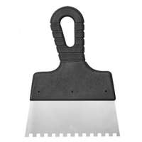 SIBRTEH SIBRTEH 150mm 8x8mm fogazott spatulya rozsdamentes, műanyag nyéllel