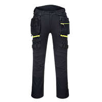 PortWest PortWest 3XL fényvisszaverős lengőzsebes munkás nadrág 16 zsebbel, fekete, DX440 DX4