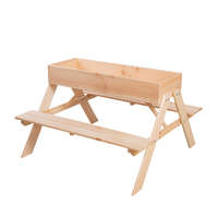 Esschert Design Fából készült gyerek piknik asztal és pad homokozóval