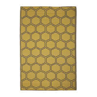 Esschert Design Méhsejt mintás kétoldalú kültéri szőnyeg, 122 x 182 cm