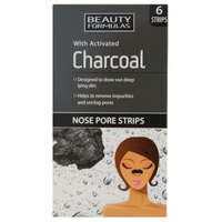 Beauty Formulas Nose cleaning tapes with charcoal activated carbon (Nose Pore Strips) 6 pcs, női