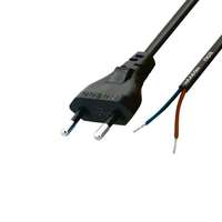 USE Home N 2/VDE hálózati csatlakozókábel, 1,5 m, H03VVH2-F 2x0,75 mm2 kábel, ónozott véggel, max.500W, fekete