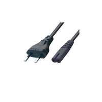 USE Home N 11/VDE hálózati csatlakozókábel, 1,5 m, H03VVH2-F 2x0,5 mm2, max.500W, fekete