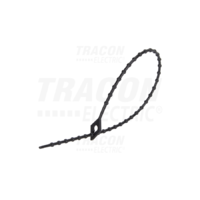 Tracon Gyöngyös nyitható kábelkötegelő, fekete 200×1,8mm, D=5-59mm, PA6.6