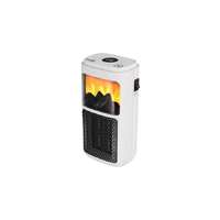 HOME Home FKH 401 hordozható elektromos mini kerámia fűtőtest, 400W, elektronikus termosztát, lángeffekt, fehér