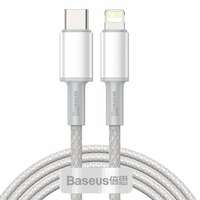 Baseus USB-C-Lightning Baseus nagy sűrűségű fonott kábel, 20 W, PD, 2 m (fehér)