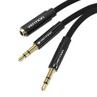 Vention Cable audio mini jack 3.5mm female to 2x mini jack 3.5 mm male Vention BBLBAB 0.6m (black)