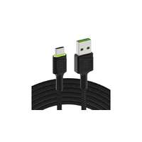 Green Cell Kabel USB - USB-C Green Cell GC Ray, 120 cm, zelená LED, s funkcí Ultra Charge, QC 3.0