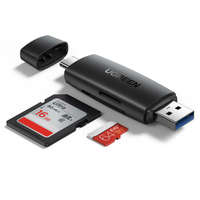 UGREEN Adaptér USB + USB-C UGREEN CM304 Čtečka karet SD + microSD (černá)