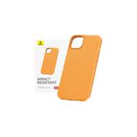 Baseus Pouzdro na telefon pro iPhone 15 Plus Baseus Fauxther Series (oranžové)