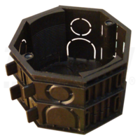 Tracon Perforált szerelvénydoboz süllyesztett, nyolcszögletű,fekete 72×72×46mm