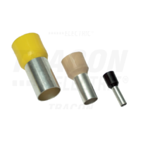 Tracon Szigetelt (PA6.6) érvéghüvely, ónozott elektrolitréz, szürke 2,5mm2, L=14,2mm