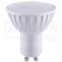 Tracon Műanyag házas SMD LED spot fényforrás 230 V, 50 Hz, GU10, 7 W, 450 lm, 6500 K, 120°, EEI=G