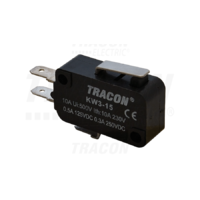 Tracon Helyzetkapcsoló, mikro, rugószáras 1×CO 10A/230VAC, 0,3A/250VDC, 15mm, 4,8x0,5 mm, IP00