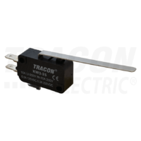 Tracon Helyzetkapcsoló, mikro, rugószáras 1×CO 10A/230VAC, 0,3A/250VDC, 52mm, 4,8x0,5 mm, IP00