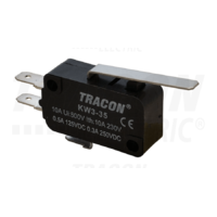Tracon Helyzetkapcsoló, mikro, rugószáras 1×CO 10A/230VAC, 0,3A/250VDC, 28mm, 4,8x0,5 mm, IP00