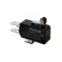 Tracon Helyzetkapcsoló, mikro, karos-görgős 1×CO 10A/230VAC, 0,3A/250VDC, 15mm, 6,3x0,8 mm, IP00