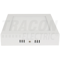 Tracon Falon kívüli, négyzetes LED lámpatest, fehér 220-240 VAC, 12 W, 800 lm, 170×170×39mm, 4000K, IP20, EEI=G