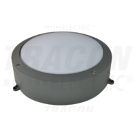 Tracon Védett fali LED lámpatest, porszórt, szürke 100-240 VAC, 60 W, 4200 lm, D=320 mm, 4000 K, IP65, EEI=G