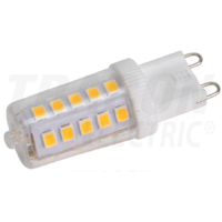 Tracon LED fényforrás műanyag házban 230 VAC, 3 W, 4000 K, G9, 350 lm, 270°, EEI=E